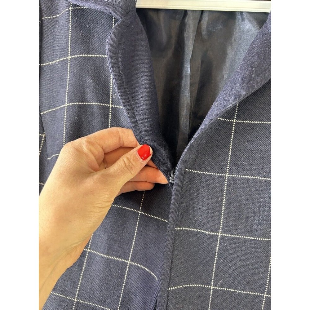 Pendleton Virgin Wool Windowpane Plaid Hook Latch… - image 7